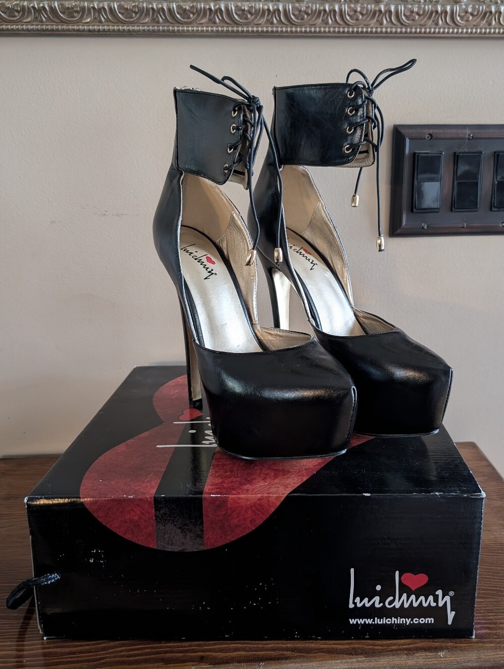 Luichiny Stiletto, Ankle-strap Heels, Sz 9